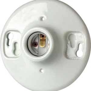 Portalámparas incandescente de porcelana Leviton de base mediana sin llave, paquete de 1