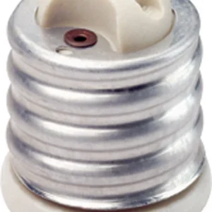 Reductor de casquillo de base mediana Mogul incandescente de aluminio Leviton, paquete de 1
