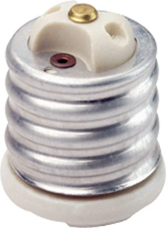 Reductor de casquillo de base mediana Mogul incandescente de aluminio Leviton, paquete de 1