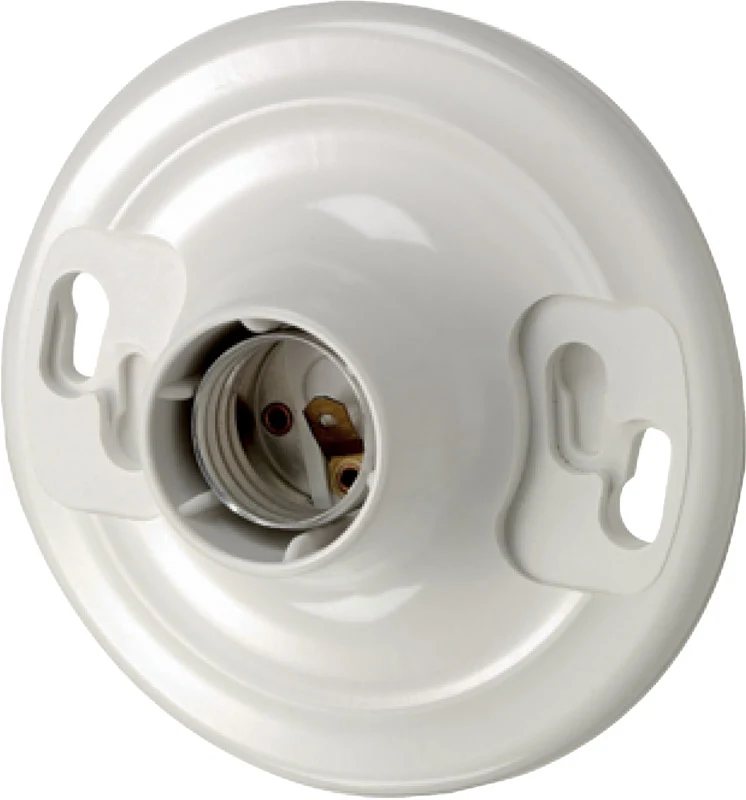 Toma de corriente sin llave de base mediana incandescente de plástico Leviton, paquete de 1