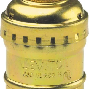 Toma de corriente sin llave de base mediana incandescente de aluminio Leviton, paquete de 1
