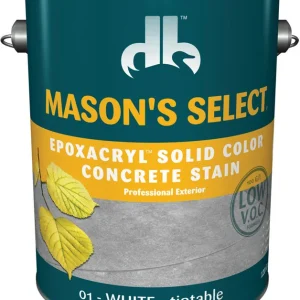 Tinte para hormigón epoxi y látex acrílico de base blanca sólida Mason's Select, 1 galón (paquete de 4)