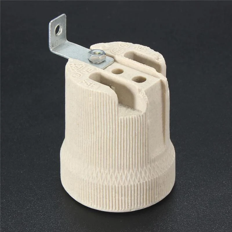 Portalámparas de cerámica de porcelana con base de rosca Edison E27 ~2963