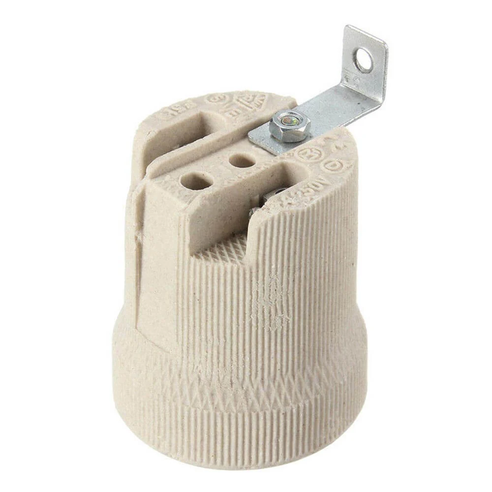Portalámparas de cerámica de porcelana con base de rosca Edison E27 ~2963
