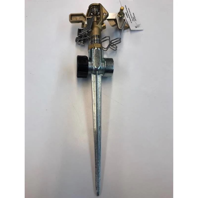 Rociador de impulso con base antivuelco de latón amarillo Naan, alcance de 90 pies, cobertura de 6361 pies cuadrados Quali...