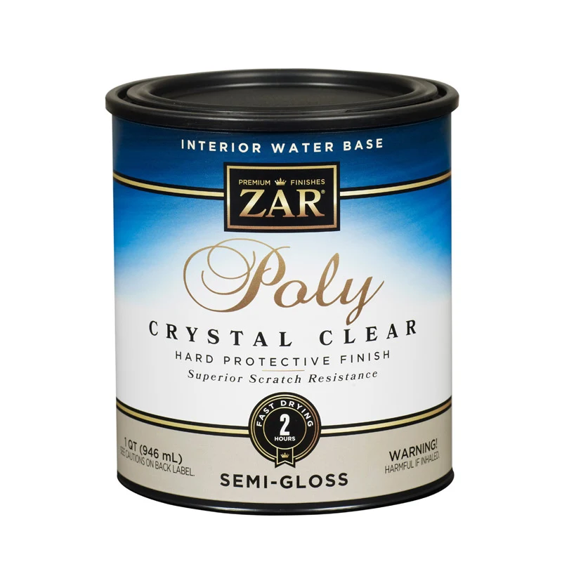 Zar Poliuretano transparente semibrillante base de agua, 1 cuarto de galón.