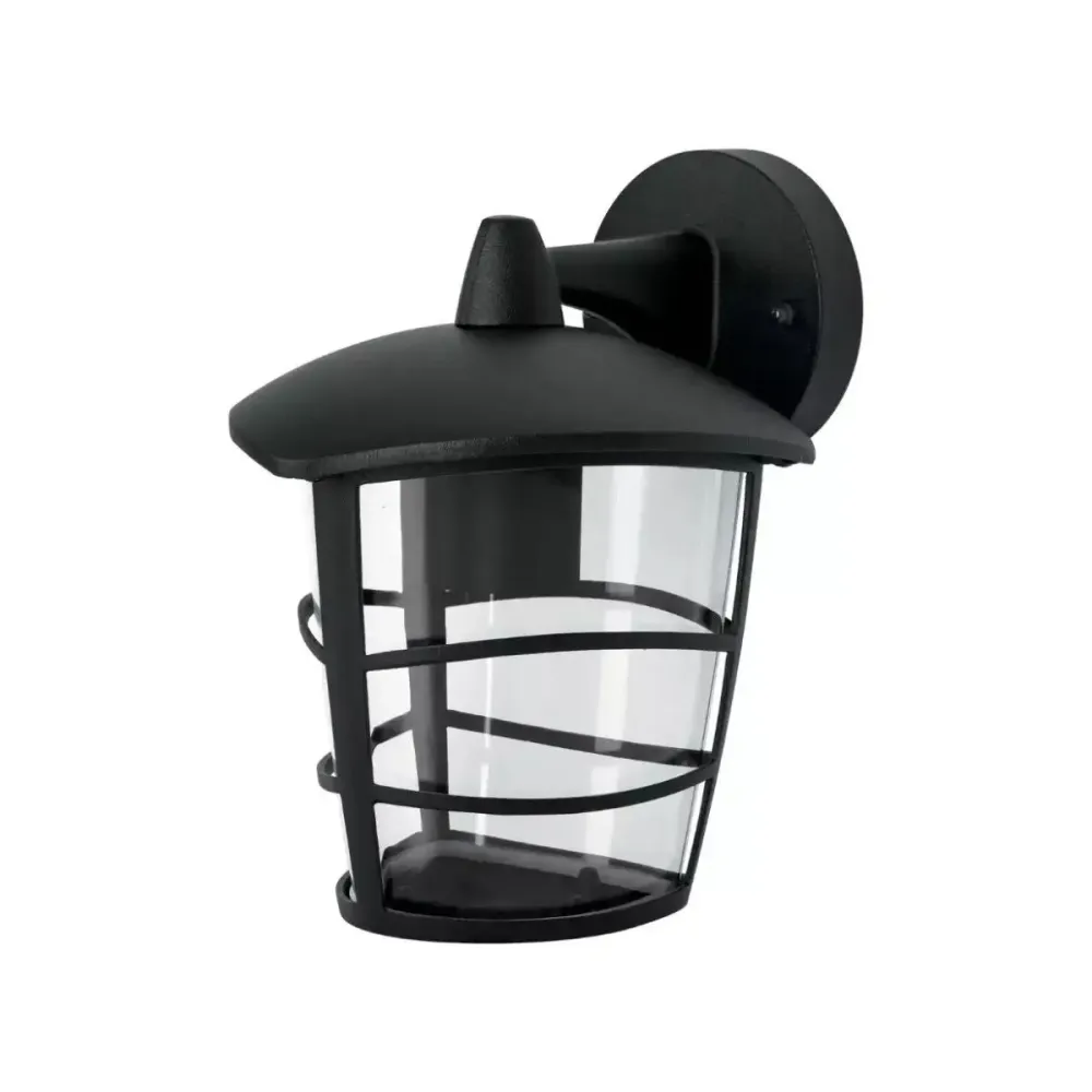 Arbotante tipo farol innovador suspendido para exteriores negro volteck 45093