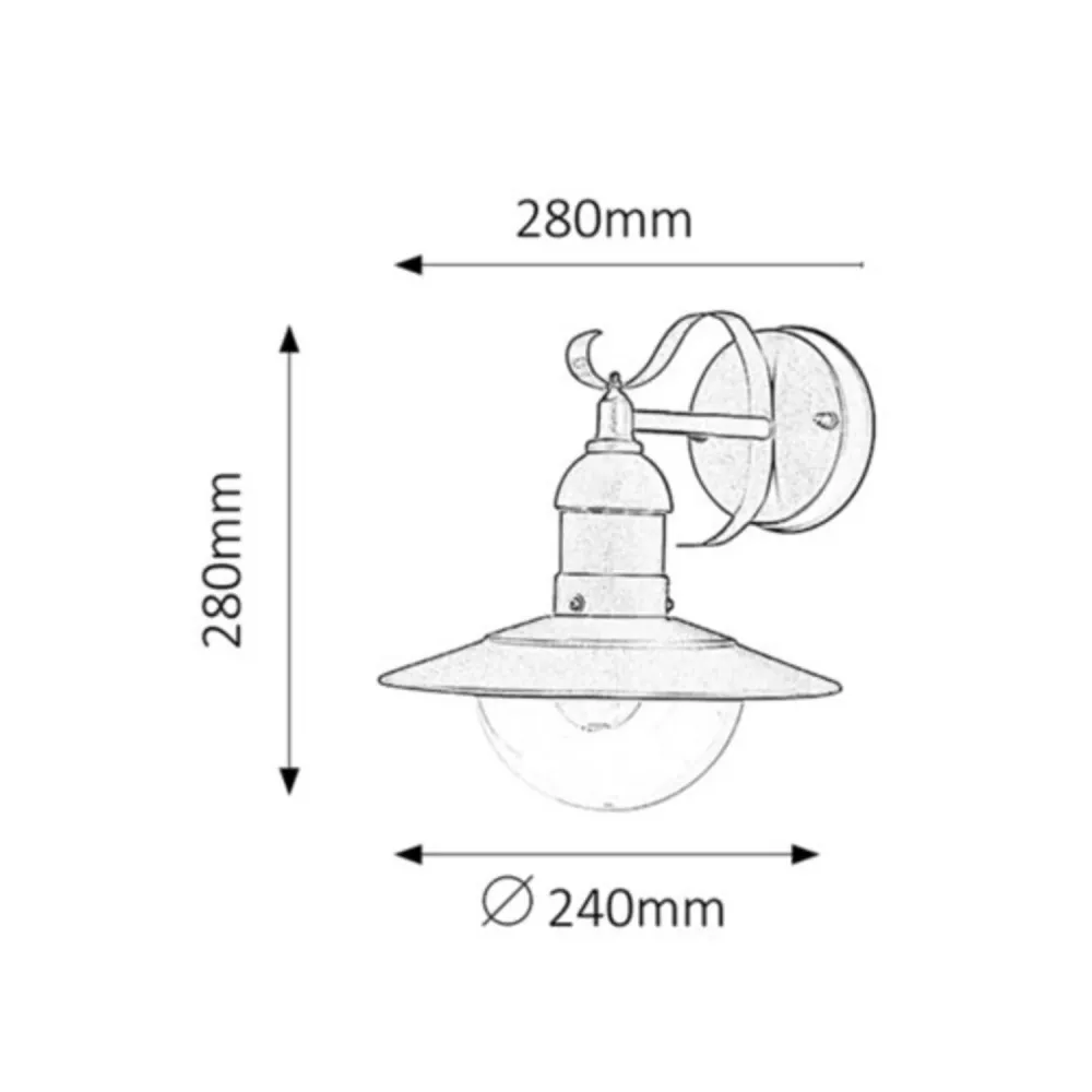 Certificado CE Rabalux Lampa Oslo aplique de jardínE27 60W .oro IP44