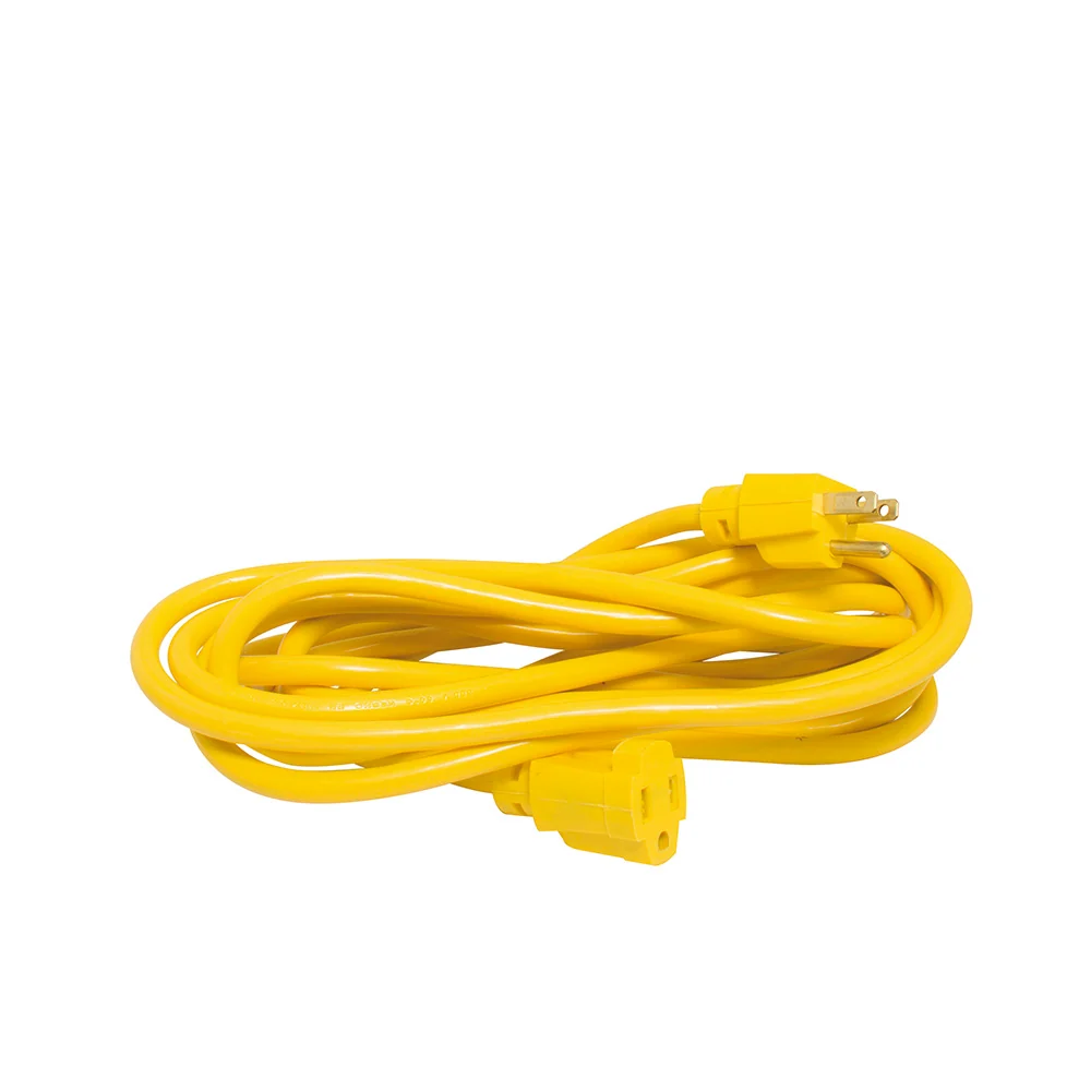 Extensión eléctrica uso rudo aterrizada color amarillo, 30 m Surtek para Leñ de Horno y Chimenea