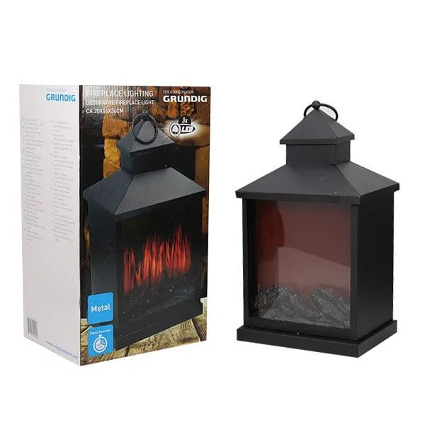 Farol Grundig efecto chimenea 3 LED metálico 36 cm con 1 ño de Garantí