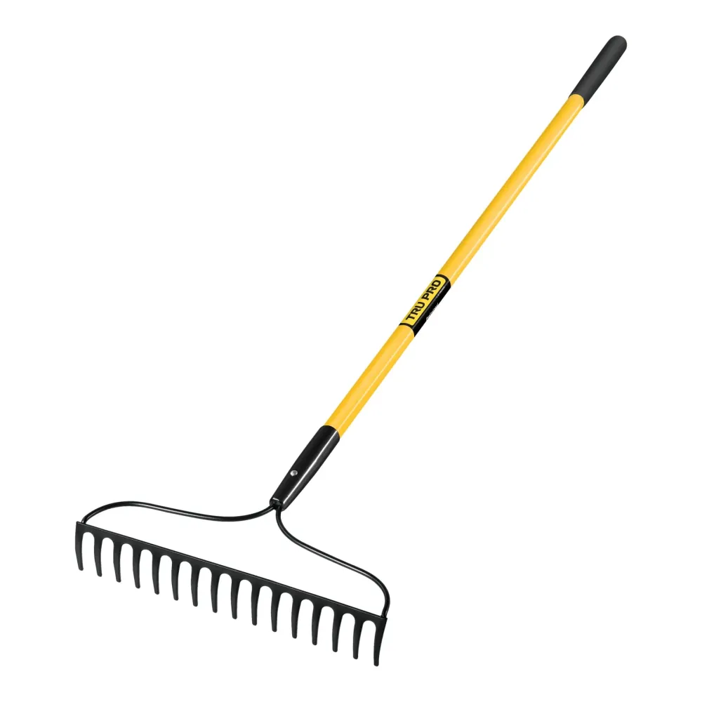 Profesional de Jardinerí Rastrillo jardinero, 16 dientes, mango 60" fibra de vidrio