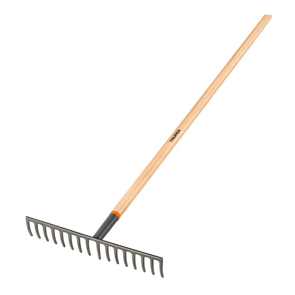 Rastrillo Recto De 16 Dientes, Mango De 60", Truper 17880 con Funda Protectora Incluida
