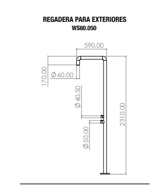 Profesional Certificado REGADERA PARA EXTERIORES WS62.050GO GRIS OXFORD