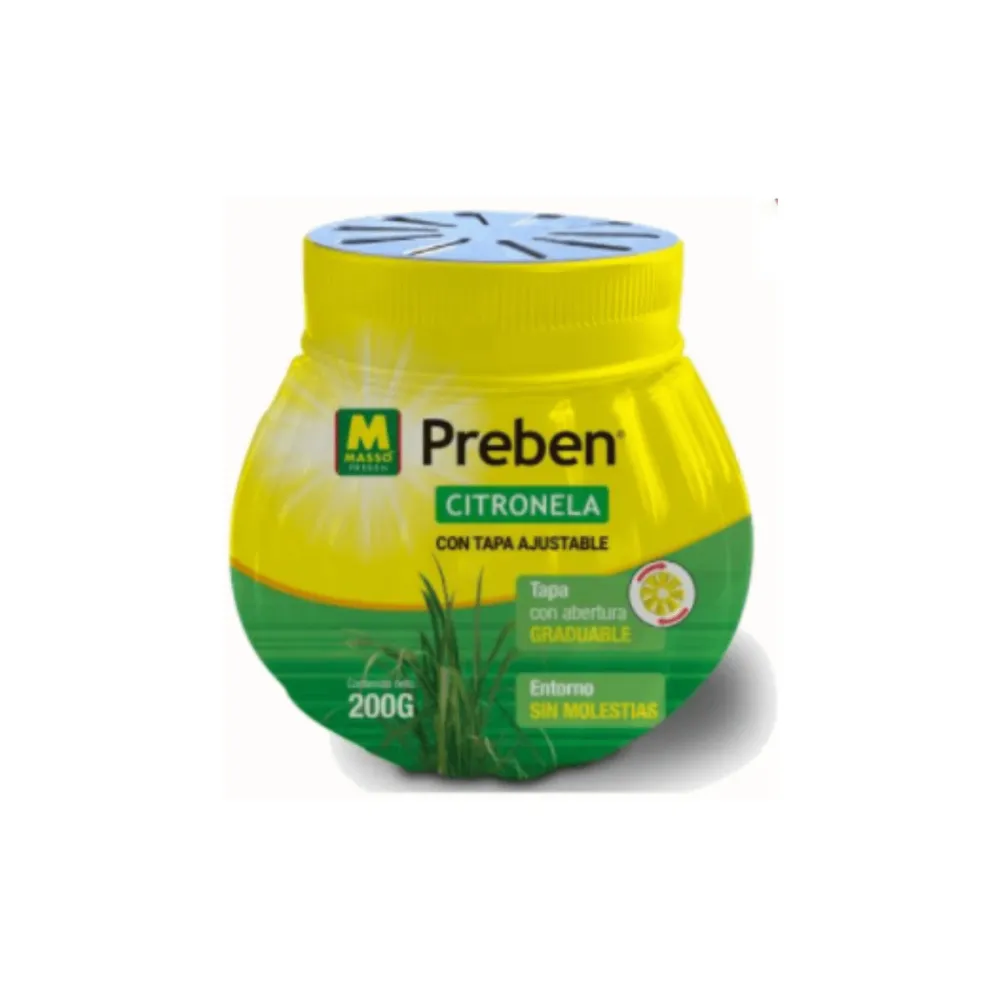 Aerosol Masso - Preben Gel Citronela tapa ajustable | Repelente Mosquitos
