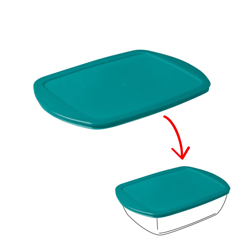 Cook & Store - Coperchio di ricambio rettangolare XL verde pavone con 10 Piezas Incluidas