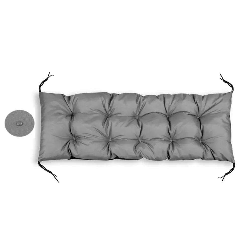 Cojín para tumbona de jardín Cojín 120x50 cm Impermeable Codura PVC Gris con Protección UV