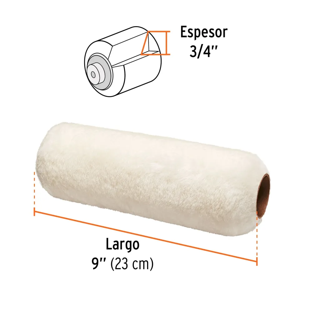 Delantal de Trabajo Resistente Felpa para rodillo para pintar 9 x 3/4, Truper Expert
