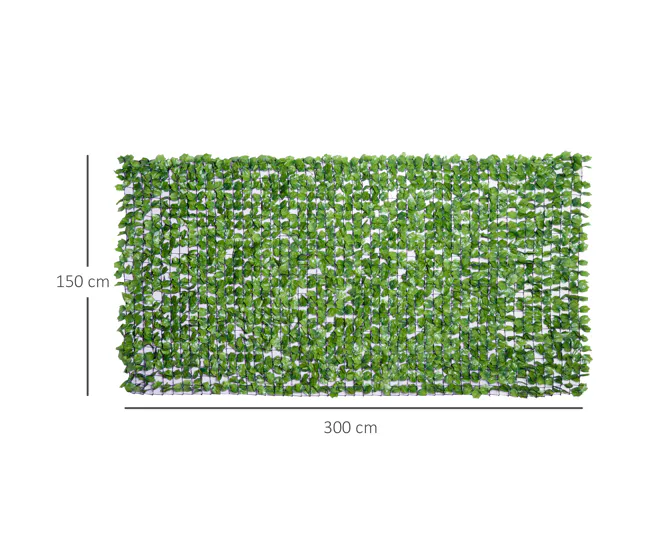 Outsunny Seto Artificial en Rollo 3x1,5 m para Valla Balcón Barandilla Valla de Privacidad Planta Decorativa PE para Traba...
