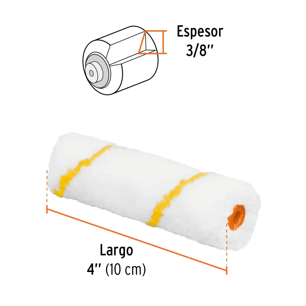 REPUESTO PARA MINI RODILLO PARA PINTAR, FELPA 4', POLIAMIDA