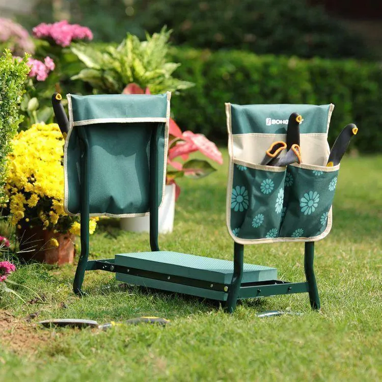 Resistente al Agua Rodillera de jardín verde y floral