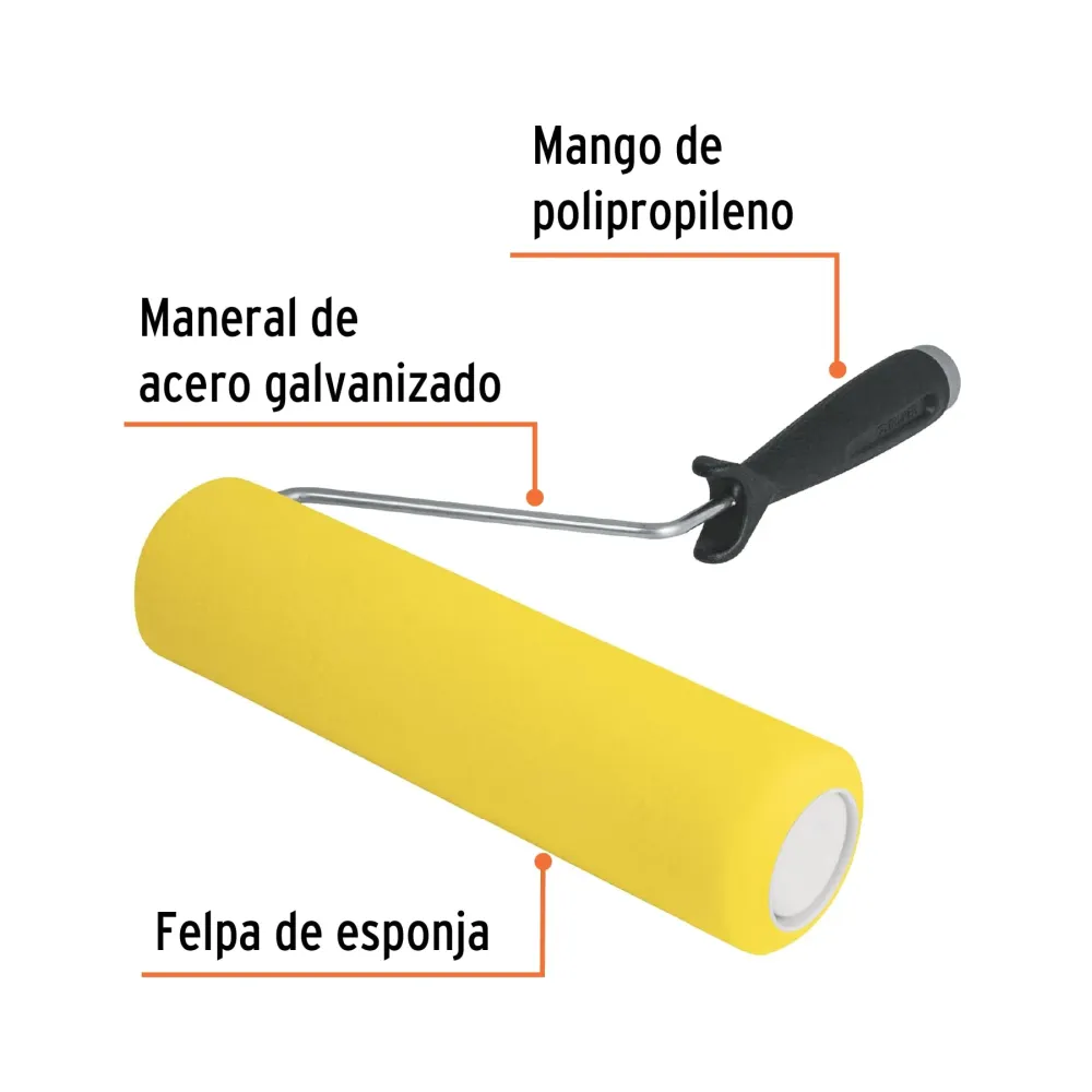 Resistente al Agua RODILLO PARA PINTAR, FELPA 9', EXTRA LISA DE ESPUMA