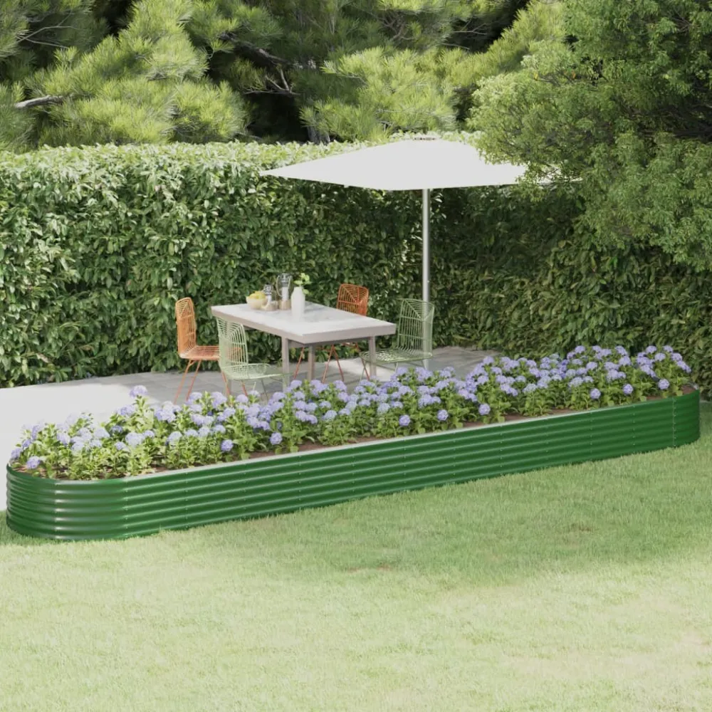 Desplantador de Malezas Jardinera acero con recubrimiento en polvo verde 507x100x36 cm
