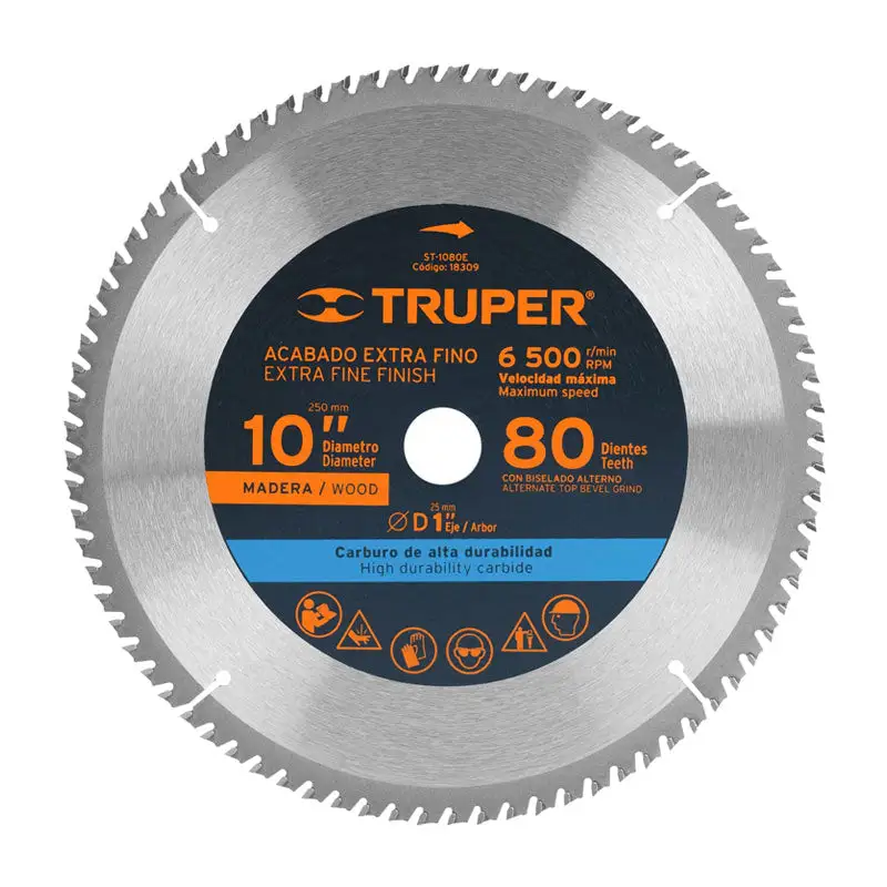 Podadora de Bypass para Setos Disco sierra 10" para madera, 80 dientes centro 1", truper