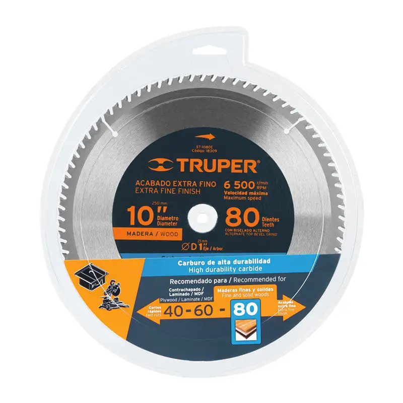 Podadora de Bypass para Setos Disco sierra 10" para madera, 80 dientes centro 1", truper