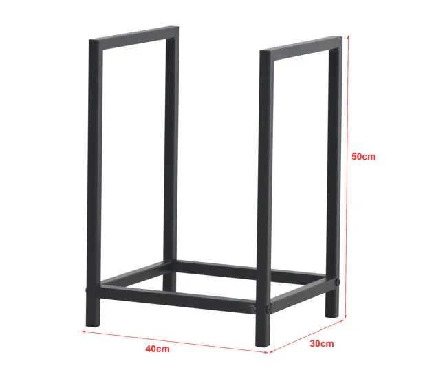 Profesional de Jardinerí Soporte para leñ Torsås acero 40 x 30 x 50 cm negro
