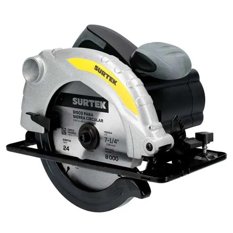 Sierra circular de 7 1/4" de 1,200 w, 120 v, 0 4,500 rpm, sc407d surtek Compatible con Mangos Estándar