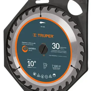 Sierra circular p/madera 10', 30 dientes, centro 5/8 Compatible con Mangos Estándar