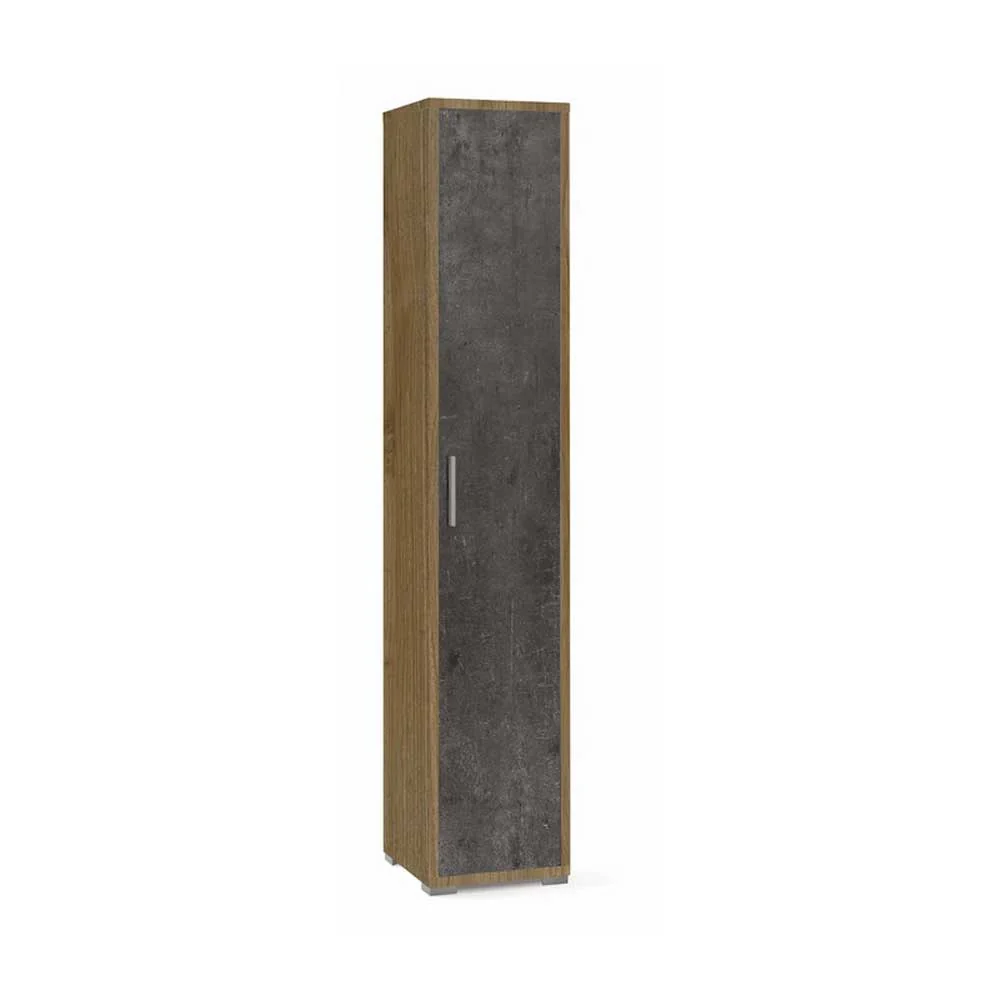Colonna librerí con una puerta con 4 estantes, de los cuales 2 son ajustables, acabado estructura nogal Stelvio / acabado...