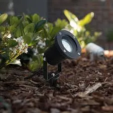 Estaca jardín resina negro IP65 Ø 10x32 cm GU10 - MUES0004 Diseño Equilibrado