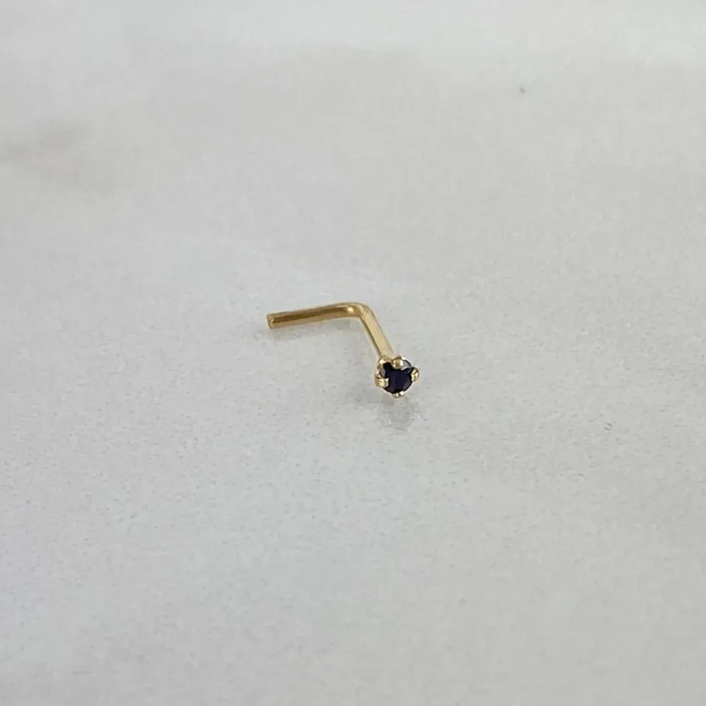 Piercing Chispa Recta 6mm Diamante Negro 1.7pts Oro Amarillo (Joya) con Mango Desmontable