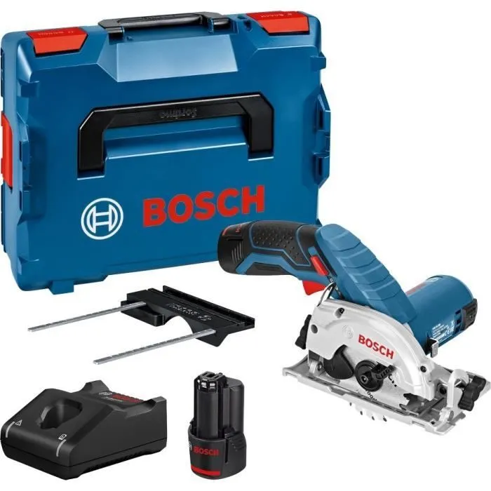 Podadora de Árboles Eléctrica Sierra circular Bosch especializado gks 12v-26 + 2 baterías 3.0ah + l-boxx -