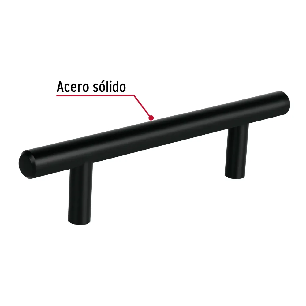 Sierra para Ramas Altas Jaladera de 96mm estilo 'Cilindro' acabado negro, Hermex