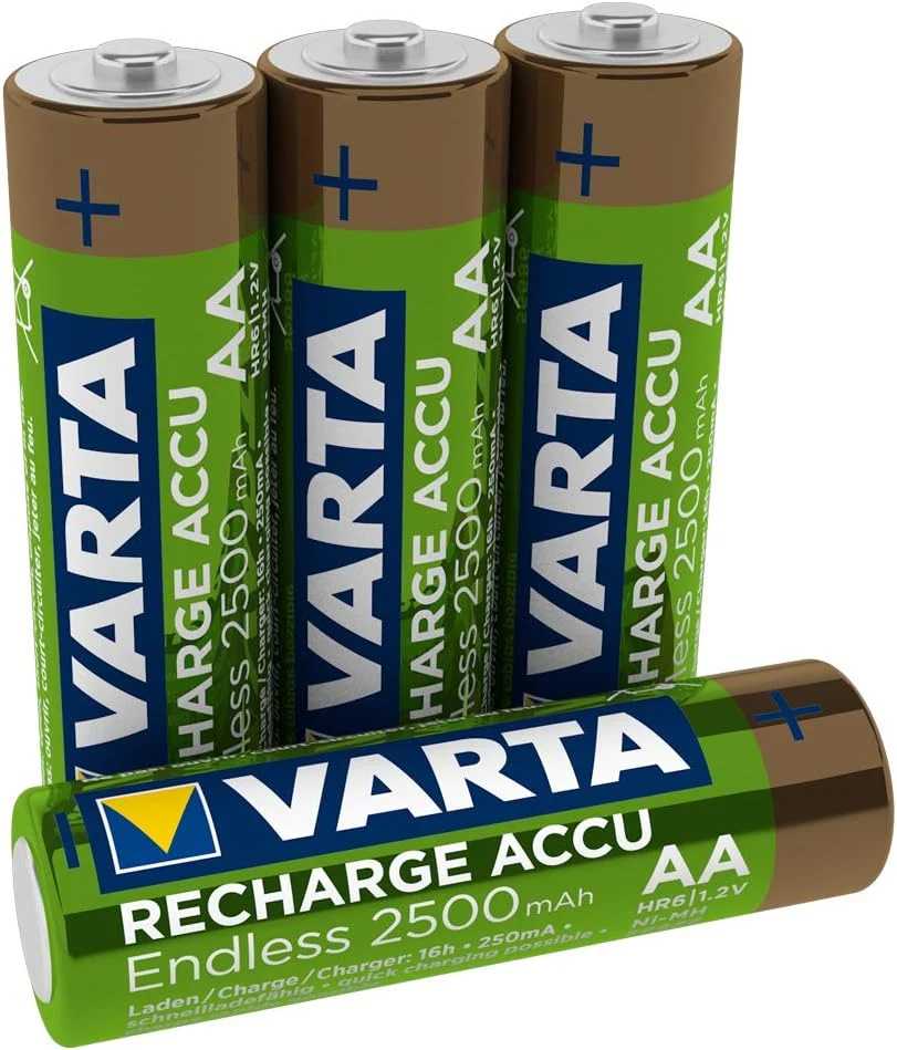 VARTA Pile Recargable Endless LR6 BP4 2500 mAh - Pack de 4