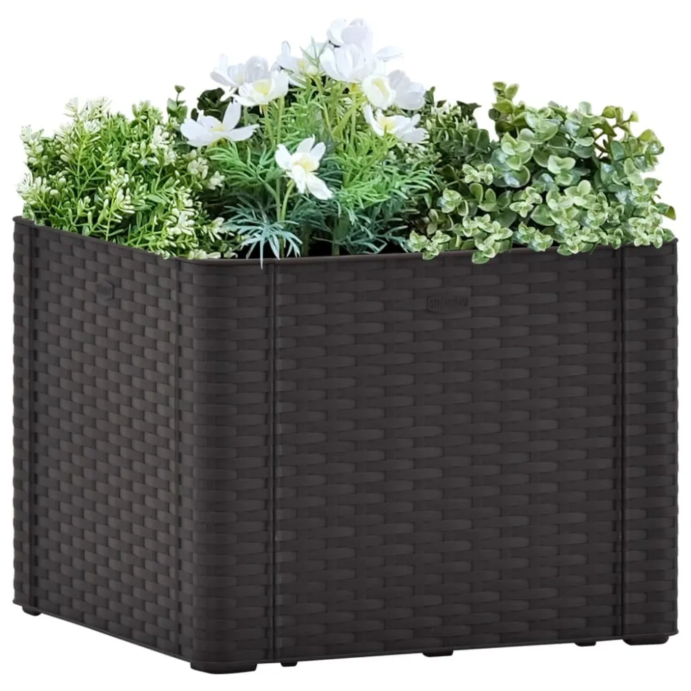 vidaXL arriate con sistema de riego automático antracita 43x43x33 cm