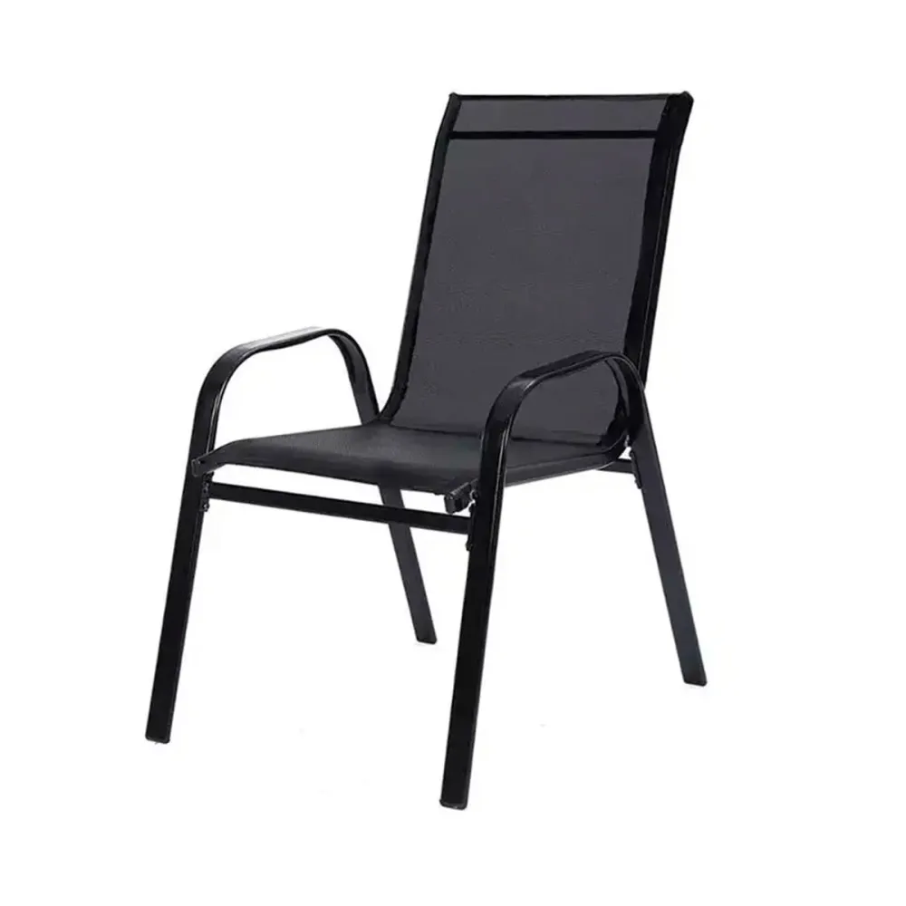 Pack de 8 sillas de exterior acero negro