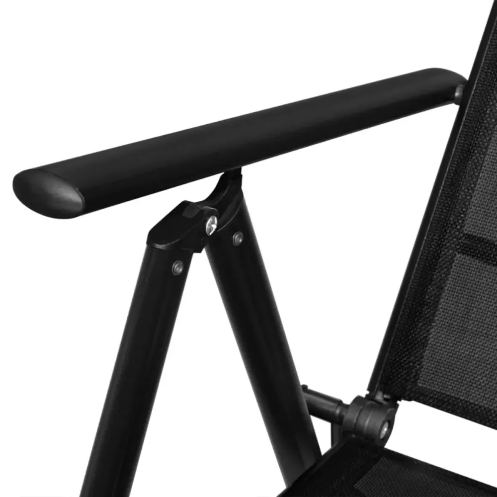 Silla de exterior reclinable 7 posiciones negro 103x56x65 cm