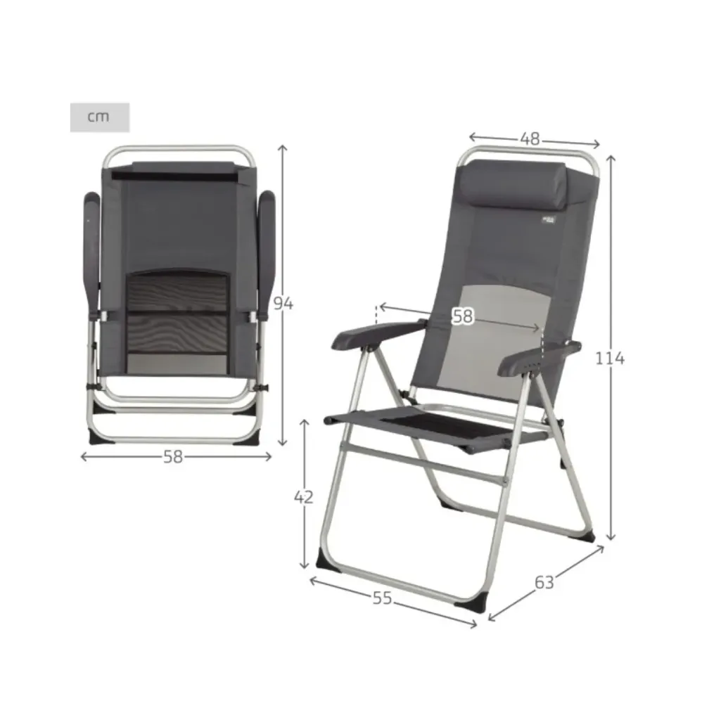 Silla de playa Aktive reclinable 6 posiciones gris