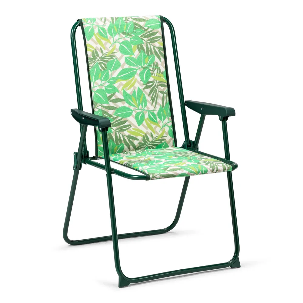 Silla plegable de jardín solenny con respaldo extenso acolchada 80x60 cm