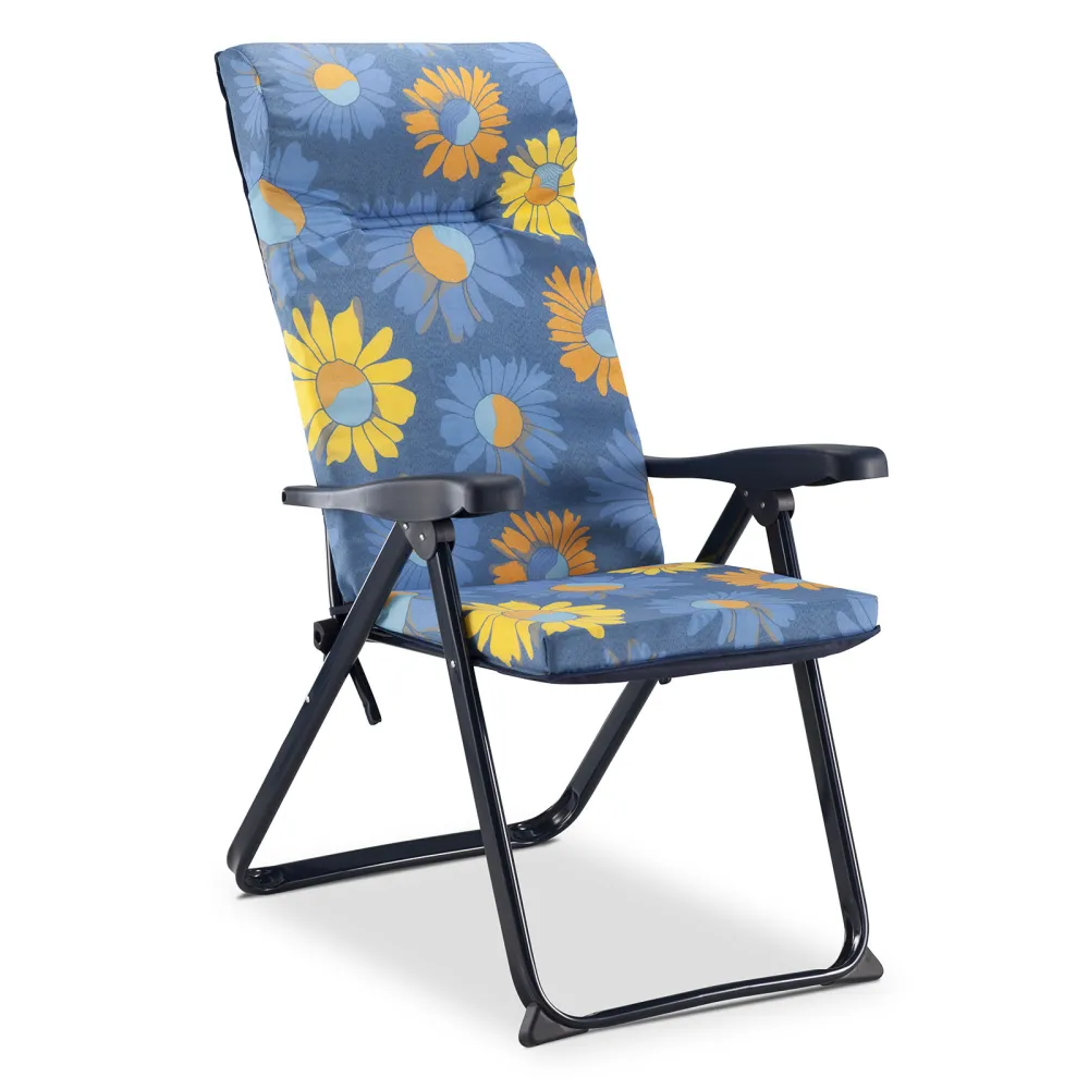Silla plegable de jardín solenny reclinable y acolchada 76x62x114 cm 6 pos