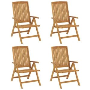 Sillas de jardin reclinables 4 unidades madera maciza de teca
