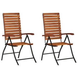 Sillas de jardin reclinables 2 unidades madera maciza de acacia