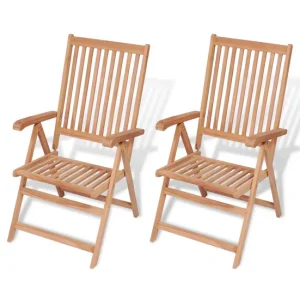 Sillas de jardin reclinables 2 unidades madera maciza de teca