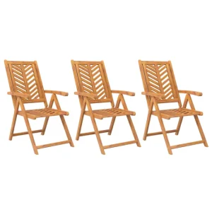 Sillas de jardin reclinables 3 unidades madera maciza acacia
