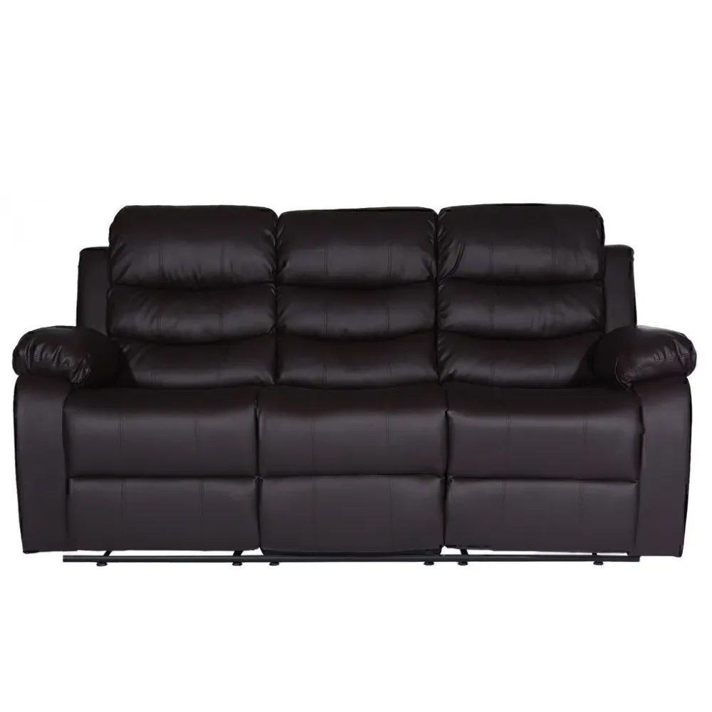 Sillón Reclinable 3 Cuerpos Beverly Negro/Marrón/Gris