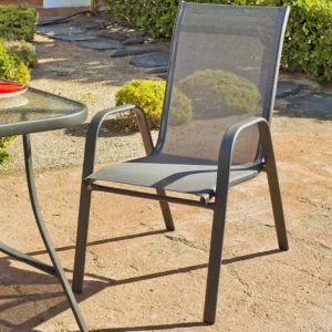 Sillones apilables para terraza y jardín, set de 4 unidades