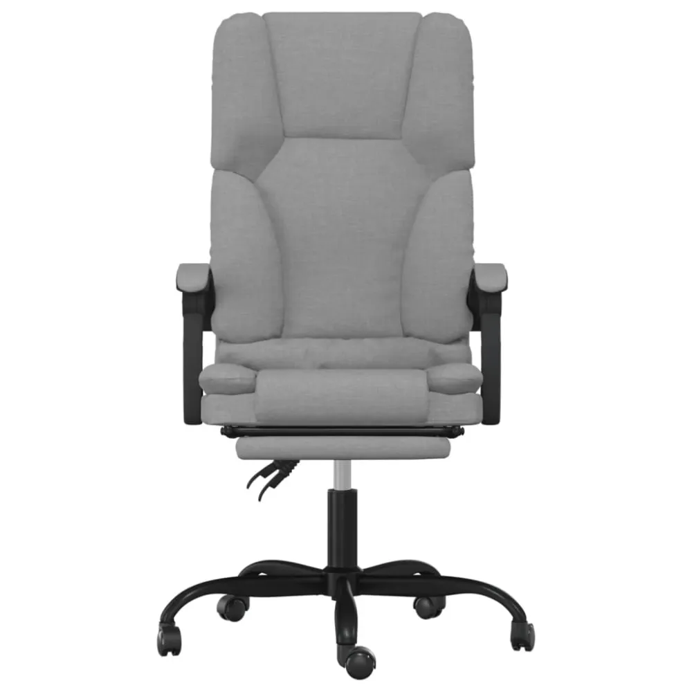 vidaXL silla de oficina reclinable con masaje de tela gris definido